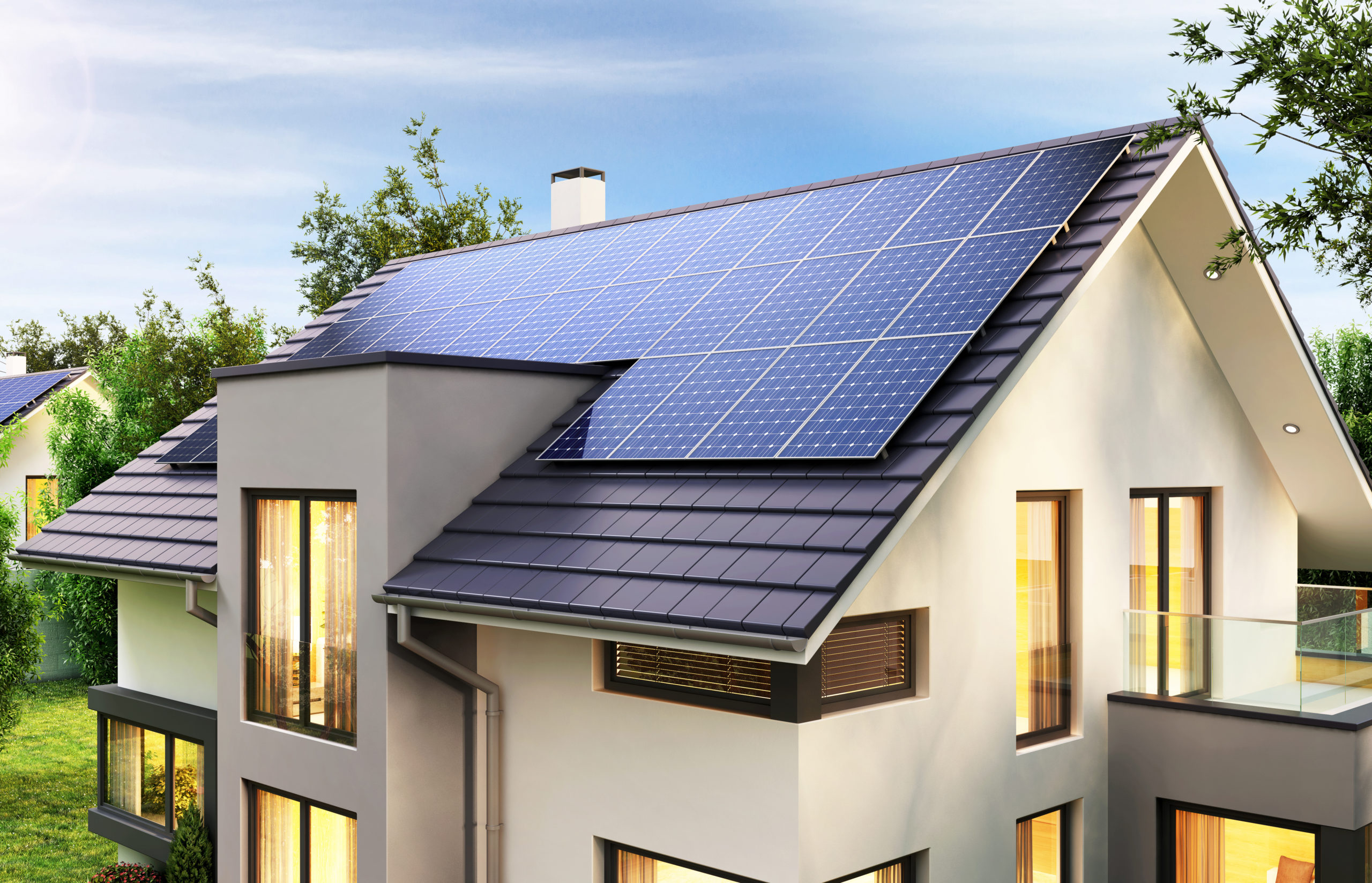 Panneaux solaires sur une maison